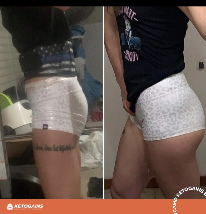 Ketogains Bootcamp member before and after — leaner and stronger